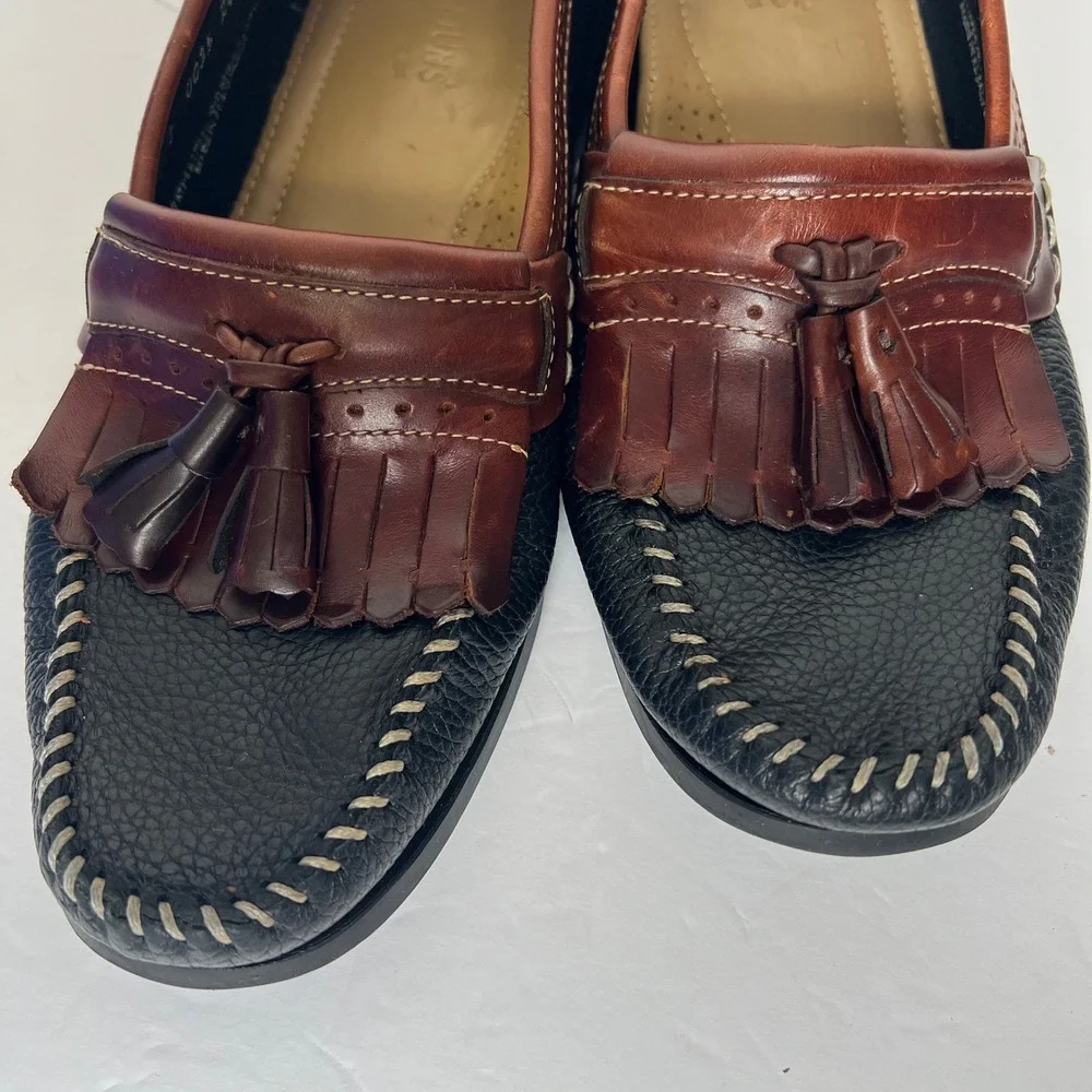 GH Bass Weejuns Mens Black Leather Tassel Kiltie Loafers Dress Shoes Size‎ 9 D